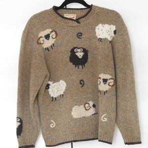Vintage Wool sweater with sheep print
